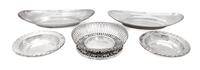A Group of Six Silver Table Articles, Various Makers, comprising two Gorham oval trays, two Towle berry bowls, a Wallace reticulated bo