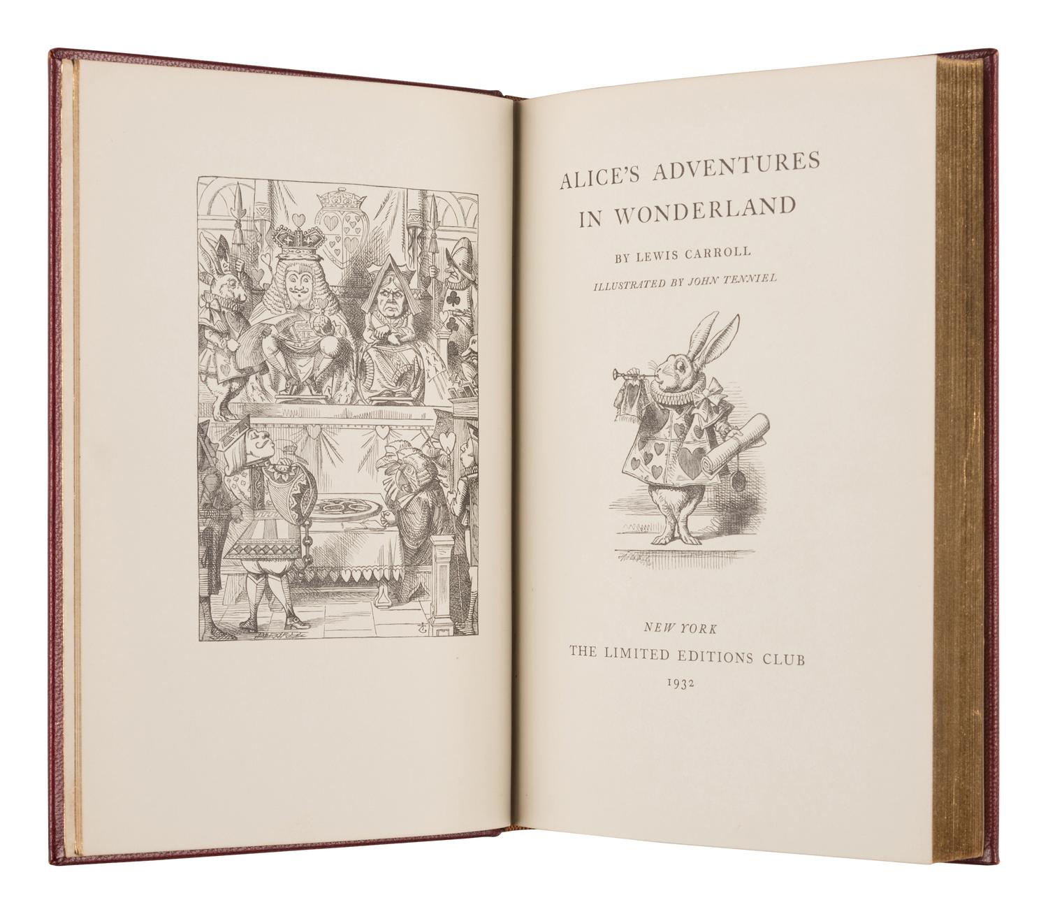 [LIMITED EDITIONS CLUB] -- DODGSON, Charles Lutwidge ("Lewis Carroll") (1832-1898). Alice's Adventures in Wonderland . John Tenniel, illustrator. Mount Vernon, NY: William Edwin Rudge for The Limited Editions Club, 1932.