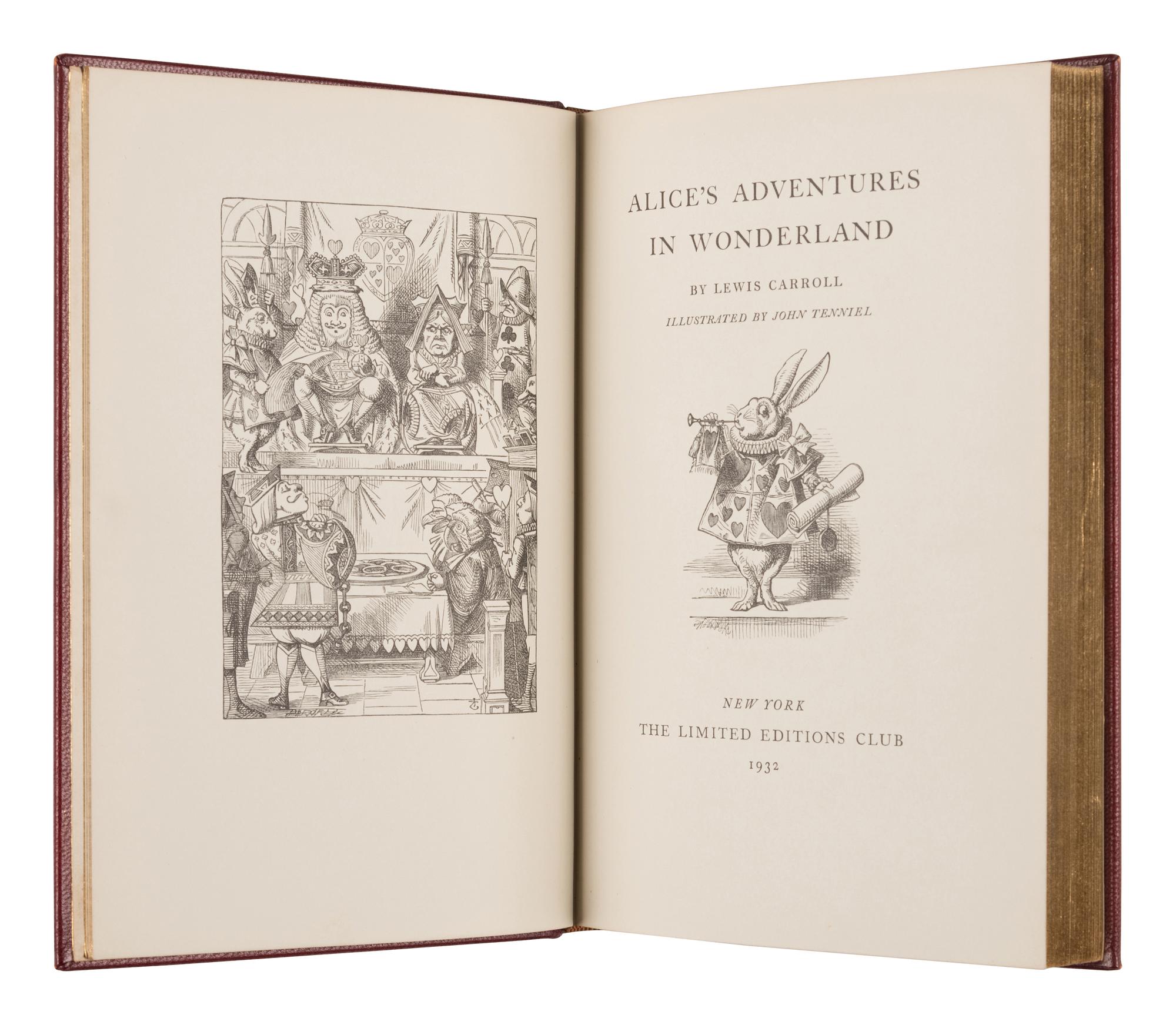 [LIMITED EDITIONS CLUB] -- DODGSON, Charles Lutwidge ("Lewis Carroll") (1832-1898). Alice's Adventures in Wonderland . John Tenniel, illustrator. Mount Vernon, NY: William Edwin Rudge for The Limited Editions Club, 1932.