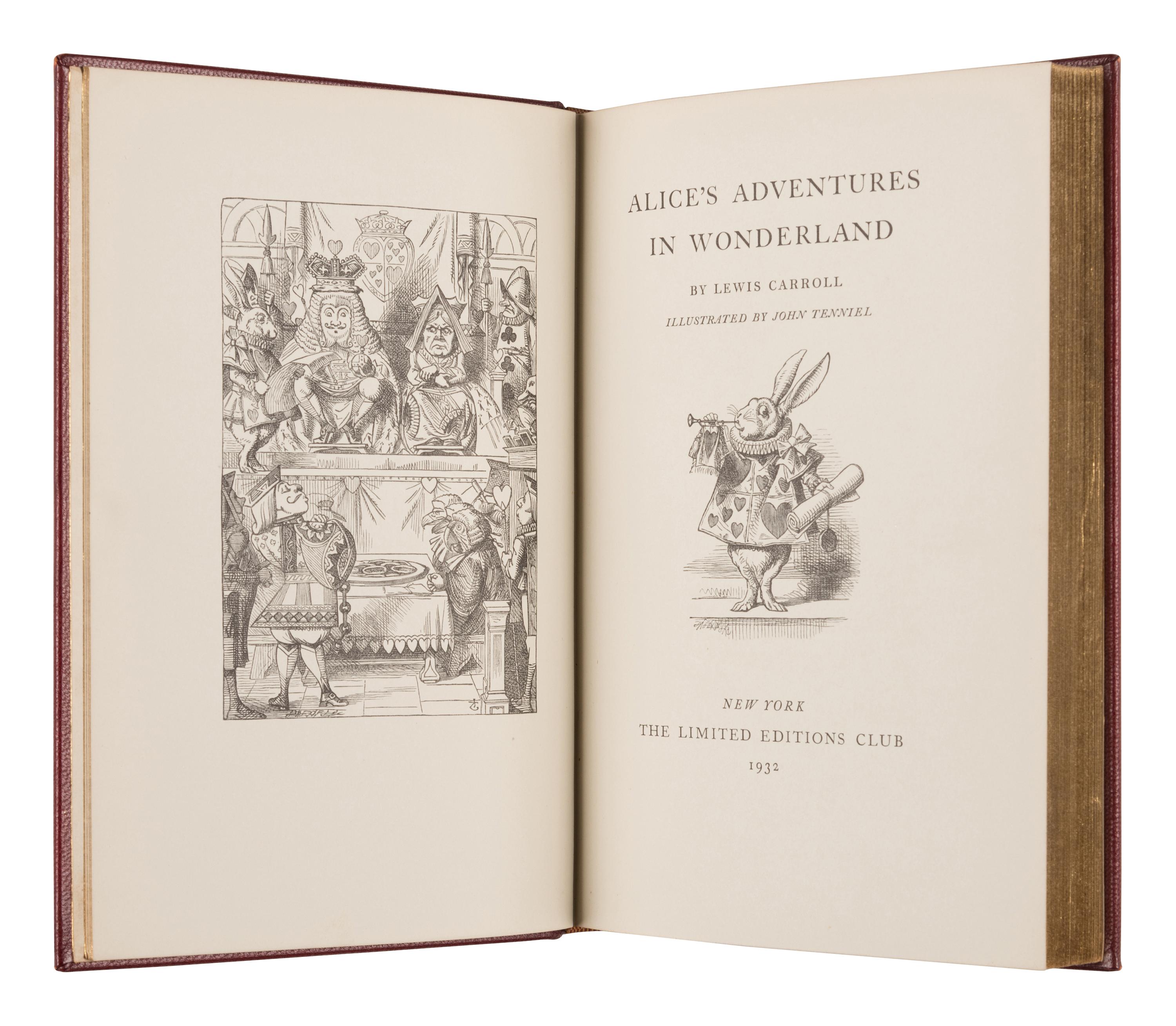 [LIMITED EDITIONS CLUB] -- DODGSON, Charles Lutwidge ("Lewis Carroll") (1832-1898). Alice's Adventures in Wonderland . John Tenniel, illustrator. Mount Vernon, NY: William Edwin Rudge for The Limited Editions Club, 1932.