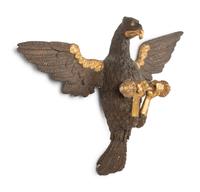 A Carved and Painted Wood Spread Winged Eagle Wall Hanging