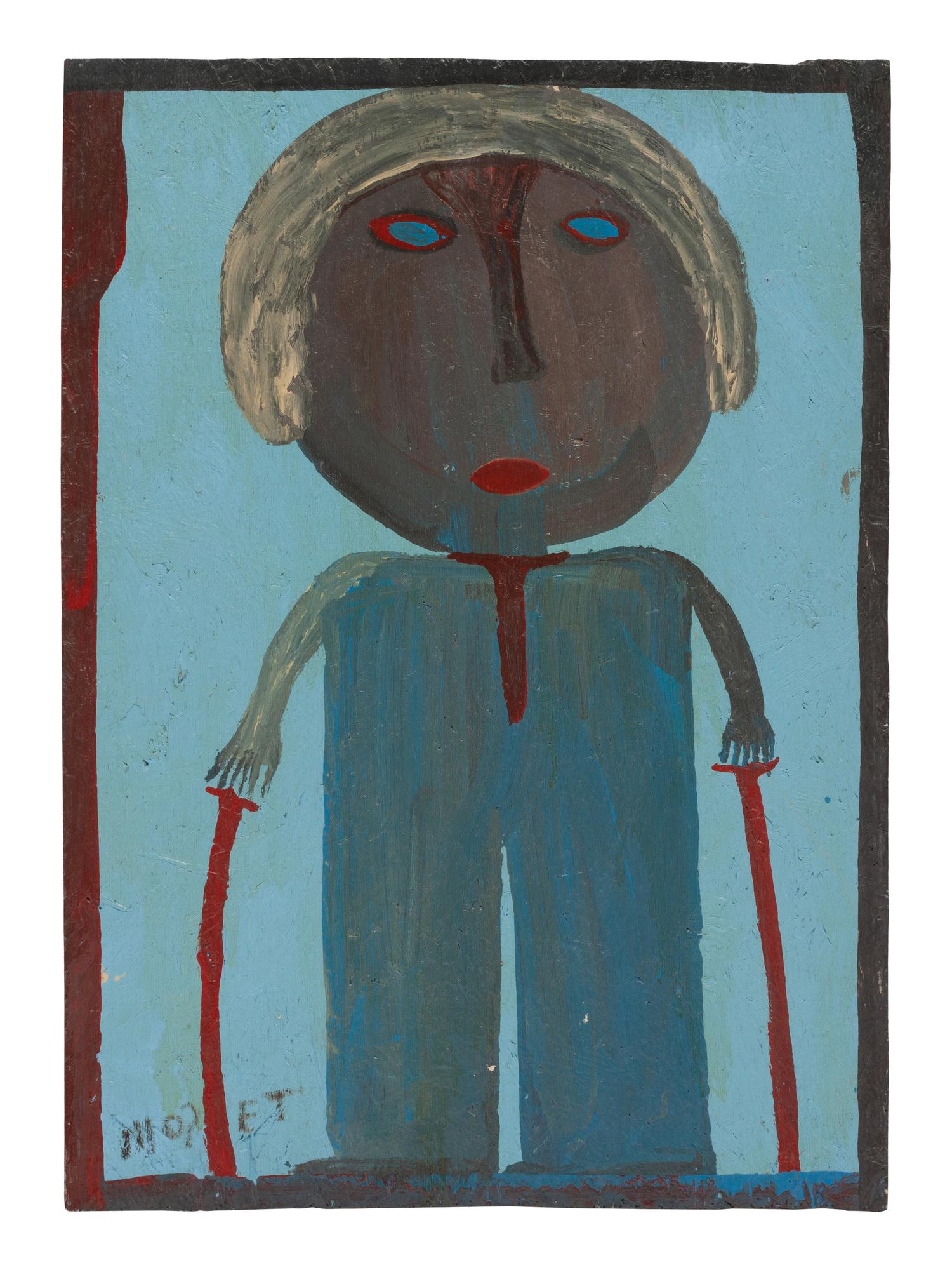 Untitled (Blue Man with Red Poles)