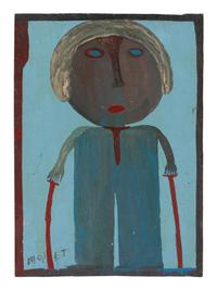 Untitled (Blue Man with Red Poles)