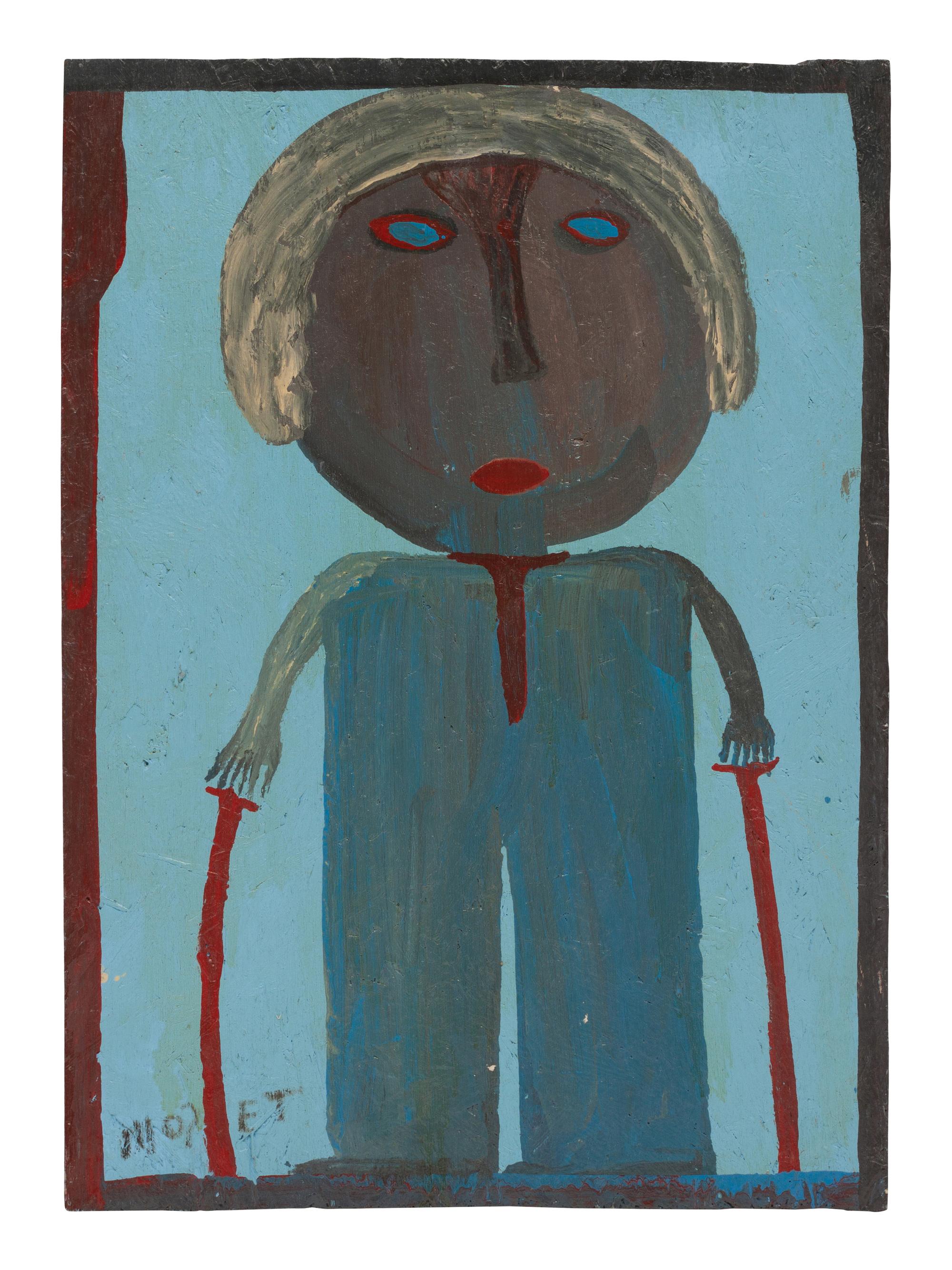 Untitled (Blue Man with Red Poles)