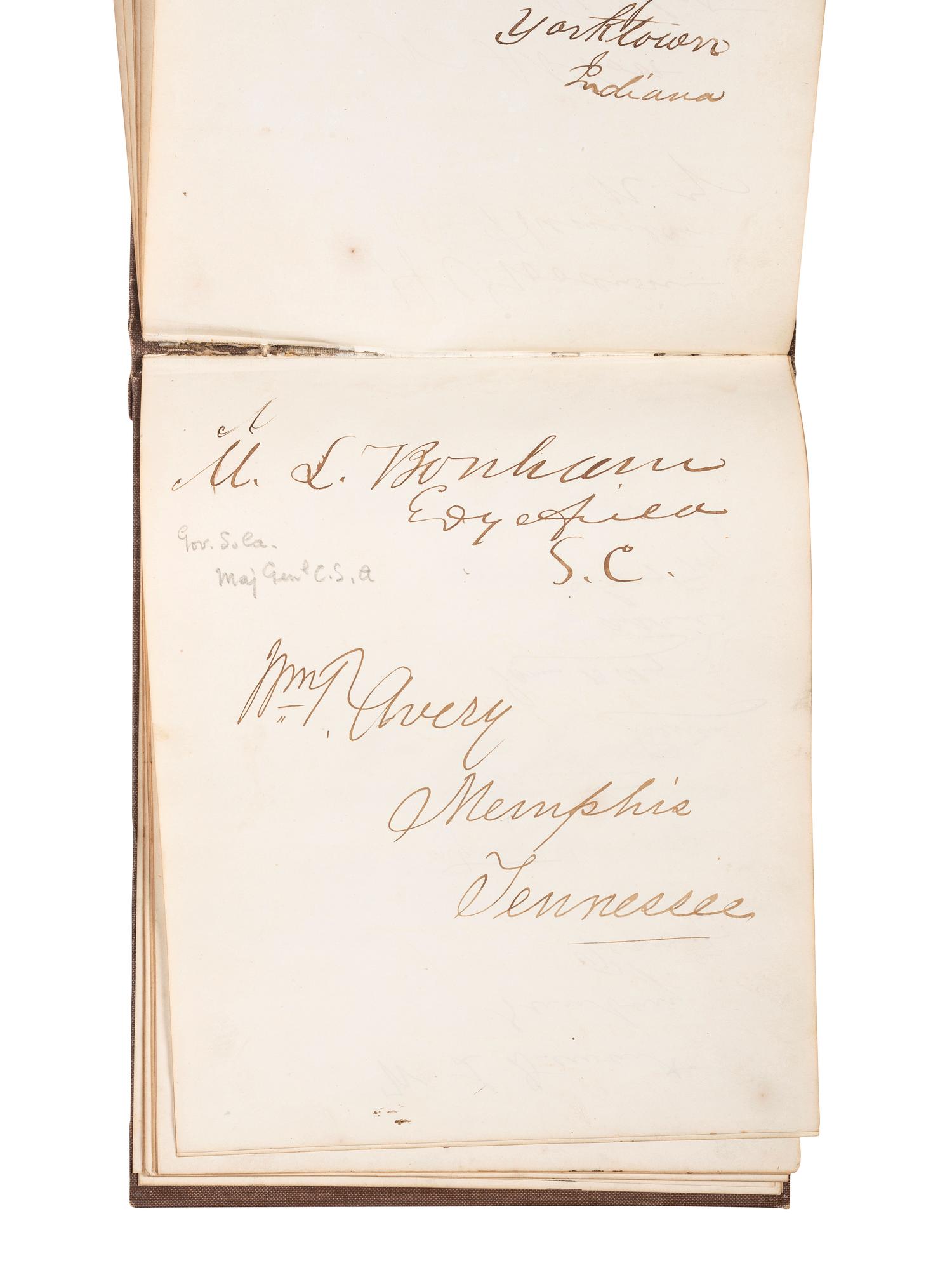 [POLITICS]. Autograph book with signatures from the James Buchanan administration, including: