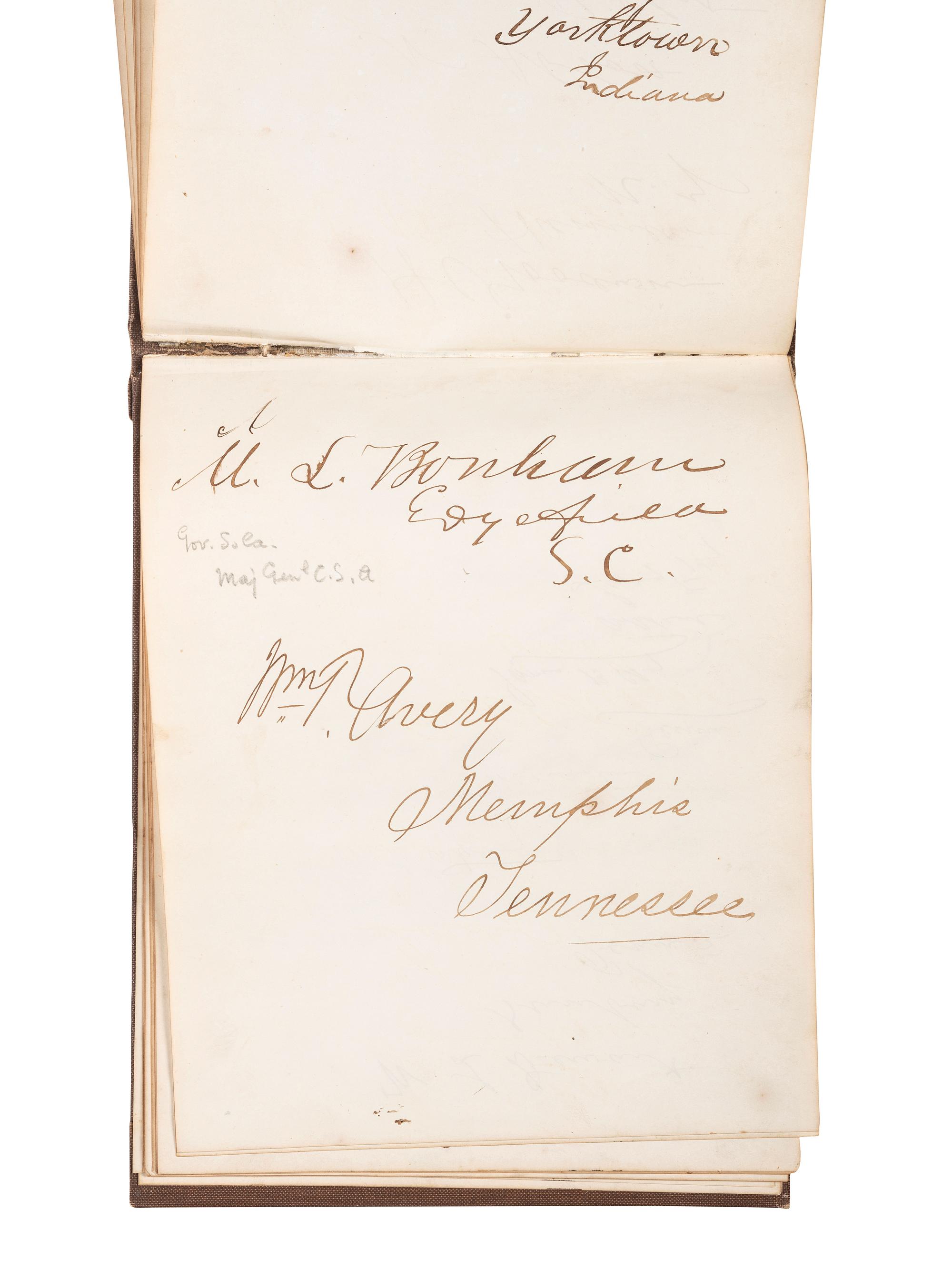 [POLITICS]. Autograph book with signatures from the James Buchanan administration, including: