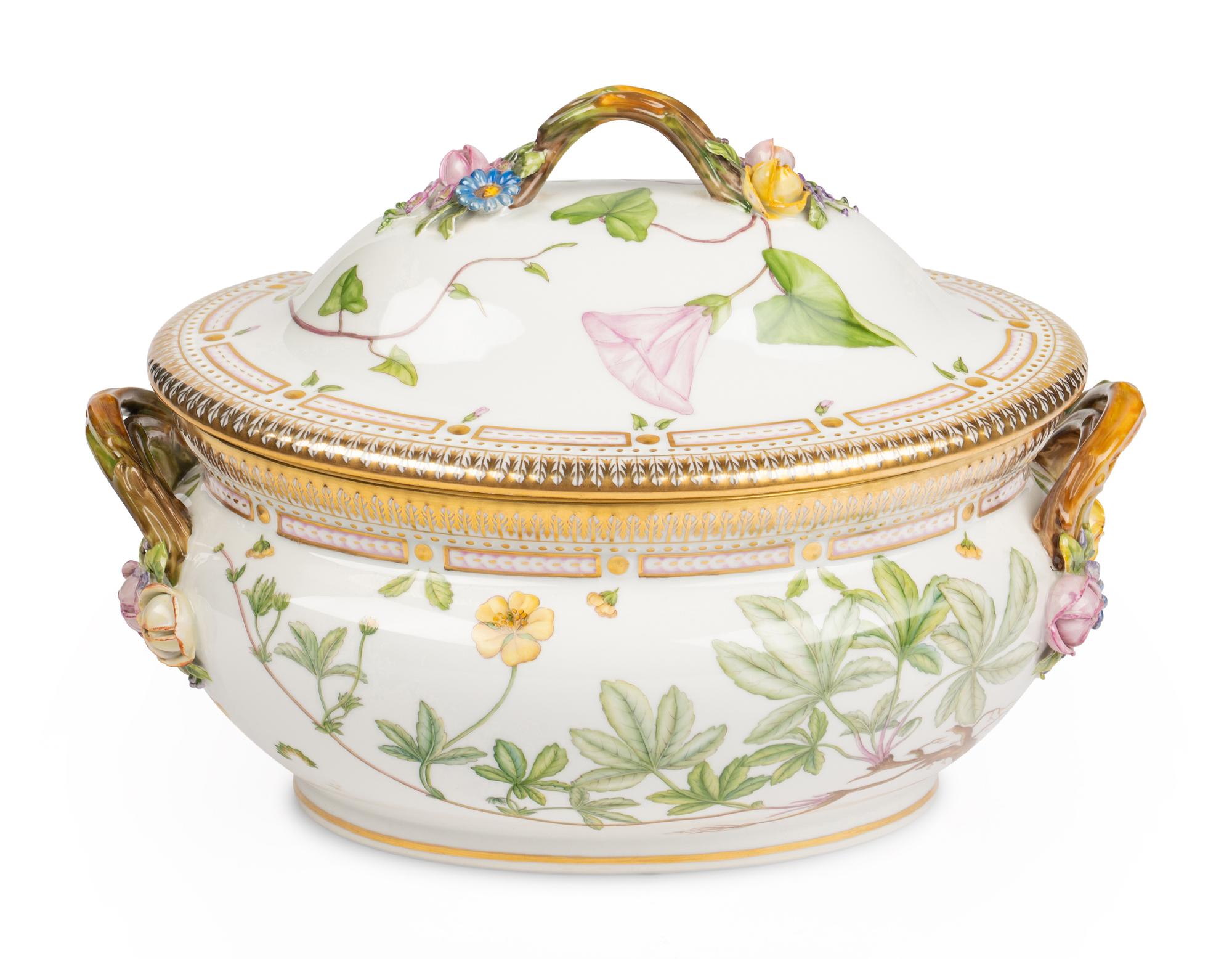 A Royal Copenhagen Flora Danica Porcelain Covered Tureen