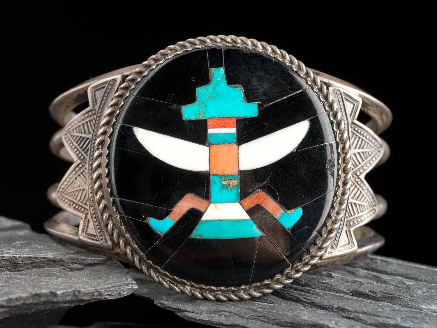 Mosaic Inlay Knifewing Cuff Bracelet