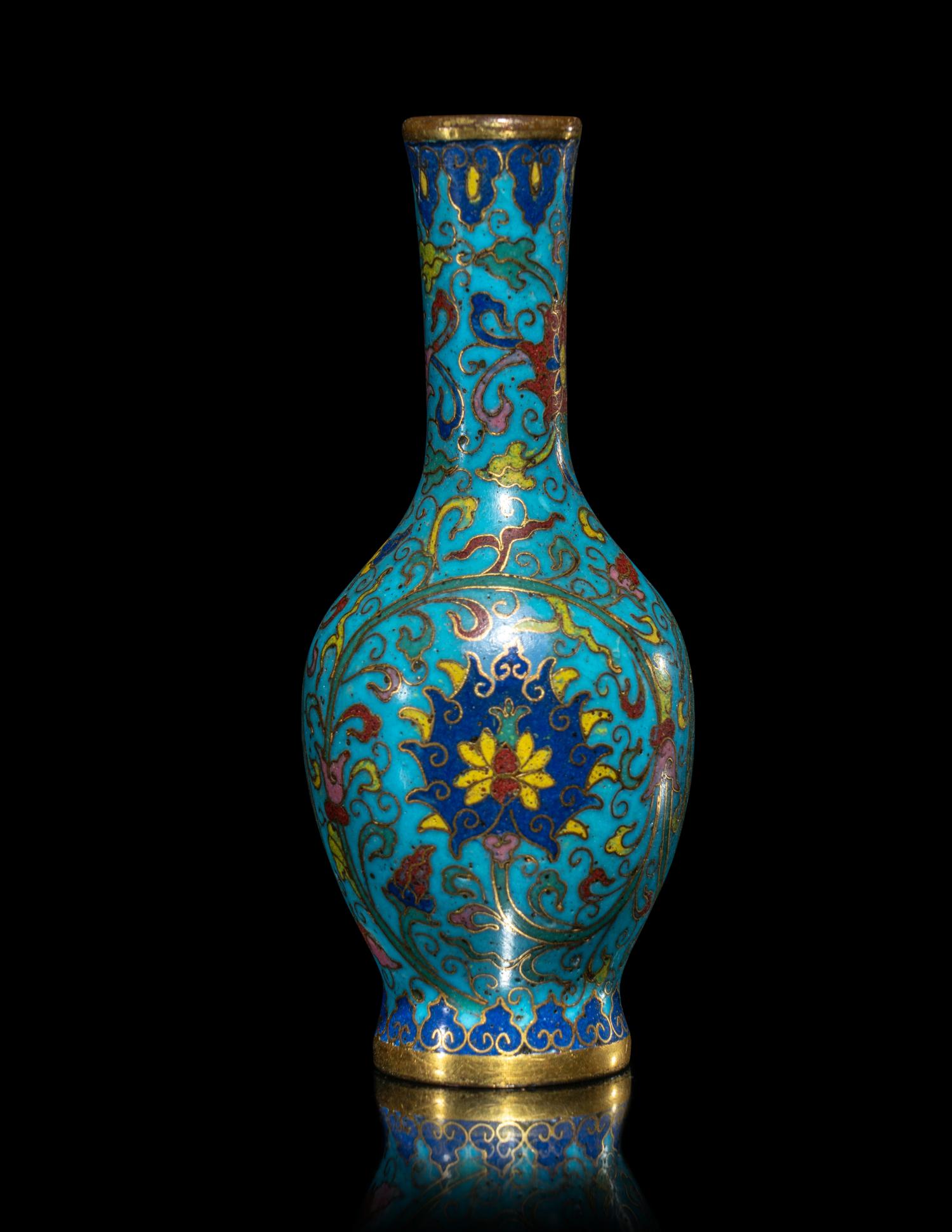 A Chinese Cloisonné Enamel Bottle Vase