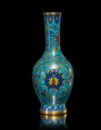 A Chinese Cloisonné Enamel Bottle Vase
