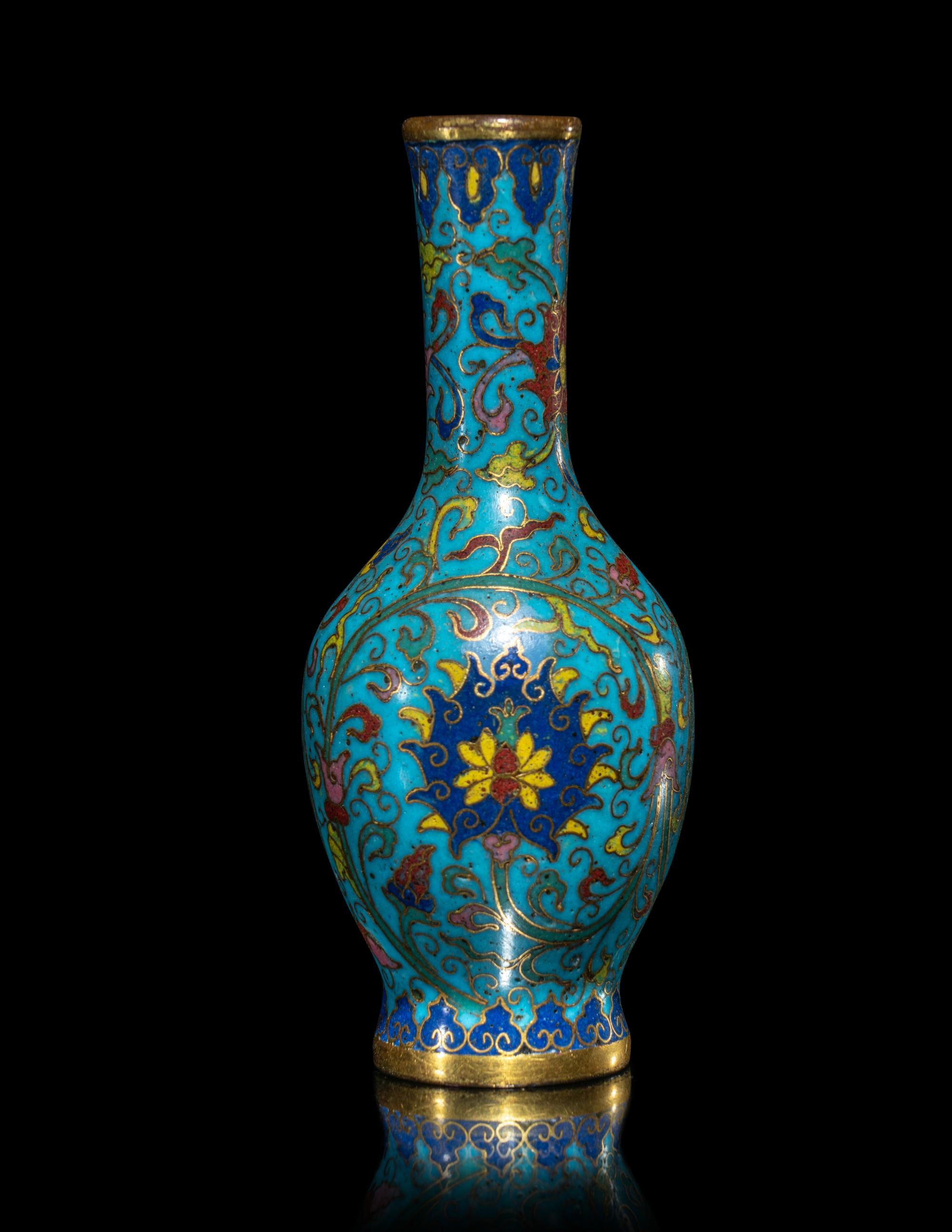 A Chinese Cloisonné Enamel Bottle Vase
