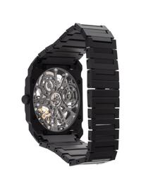 BVLGARI, BLACK CERAMIC 'OCTO FINISSIMO' WRISTWATCH