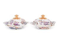 A Pair of English Stoneware Covered Vegetable Dishes