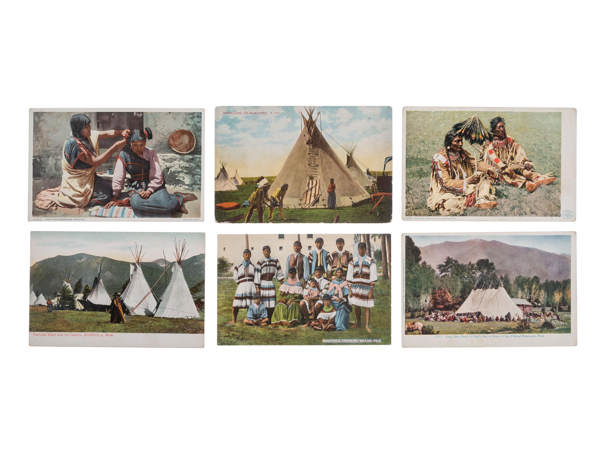 [NATIVE AMERICANS]. 180+ items, incl. RPPCs & "Indian Chewing Gum" cards.