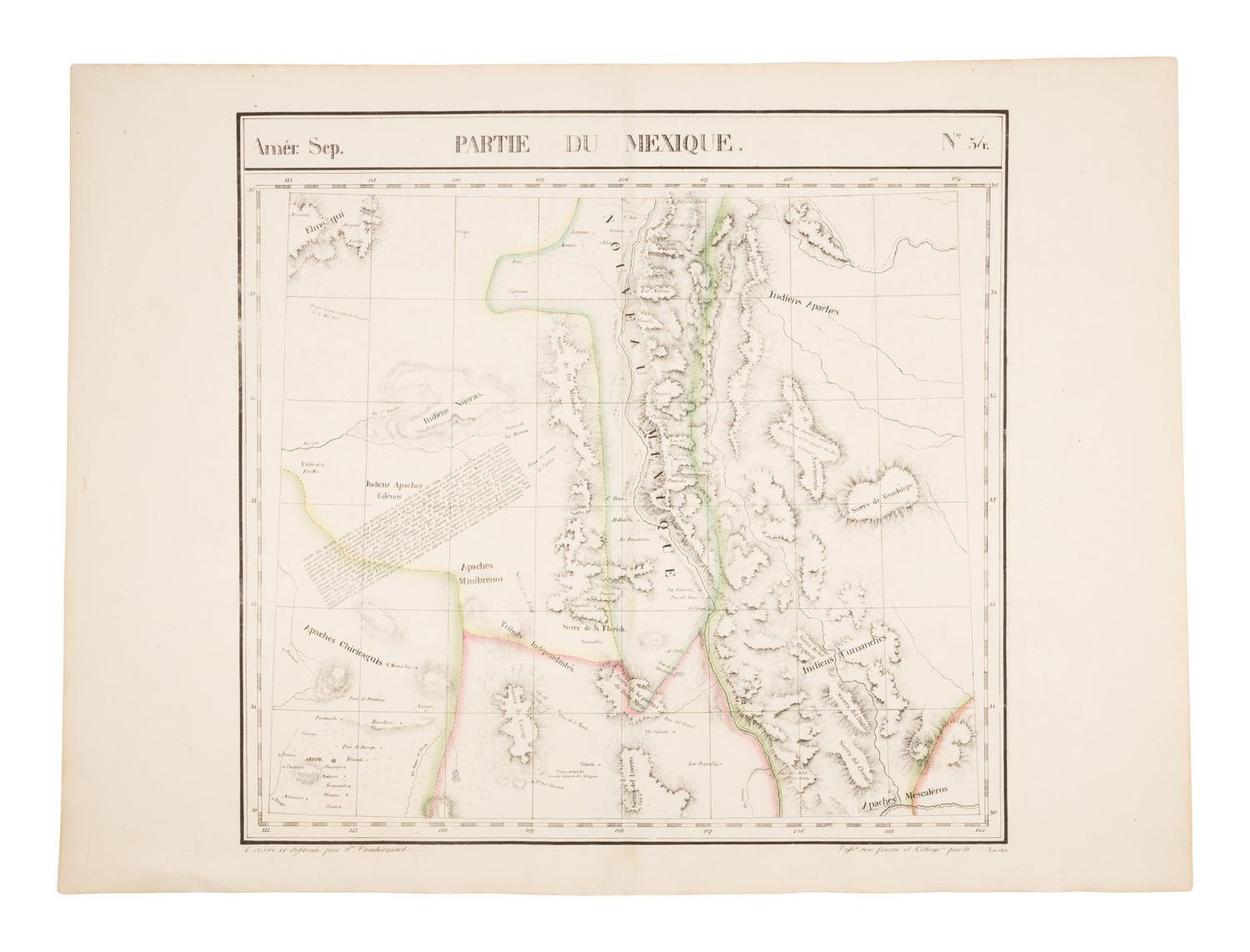 VANDERMAELEN, Philippe Marie Guillaume (1795-1869). 5 large-scale colonial maps of Texas. [Brussels]: H. Ode, April & June, 1825.