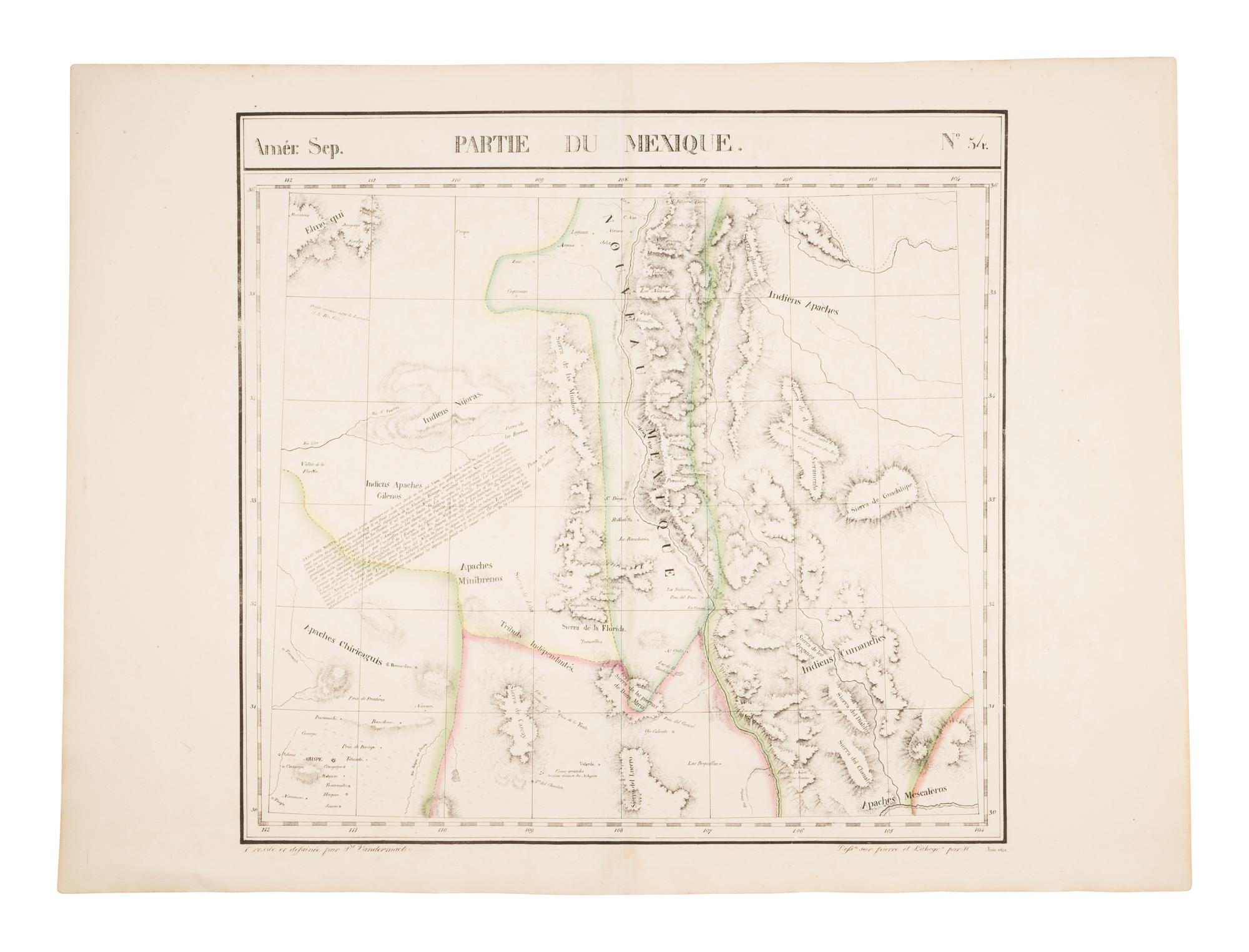 VANDERMAELEN, Philippe Marie Guillaume (1795-1869). 5 large-scale colonial maps of Texas. [Brussels]: H. Ode, April & June, 1825.
