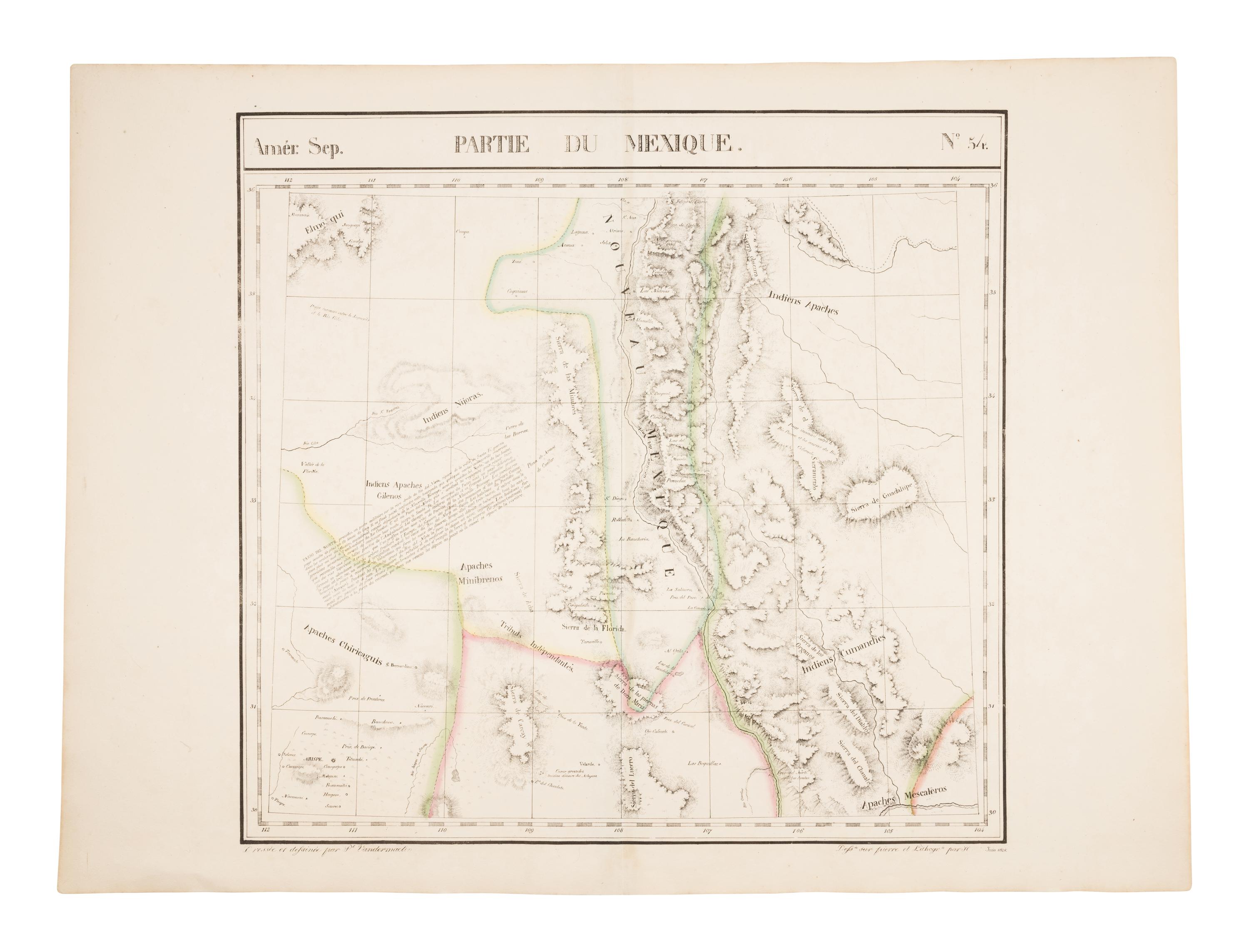 VANDERMAELEN, Philippe Marie Guillaume (1795-1869). 5 large-scale colonial maps of Texas. [Brussels]: H. Ode, April & June, 1825.
