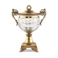 A French Silver-Gilt and Cut Glass Bonbonnière