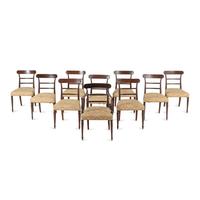 A Set of Eleven George III Mahogany Dining Chairs