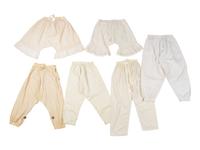 Collection of Six Cotton Drawers/Pantaloons and Two Petticoats, 1850-1860s