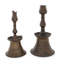 A Pair of Ottoman Cast Brass Candlesticks
