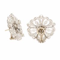 Diamond and Platinum Snowflake Earrings
