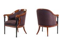 A Set of Four Biedermeier Mahogany Veneered and Parcel Ebonized Armchairs