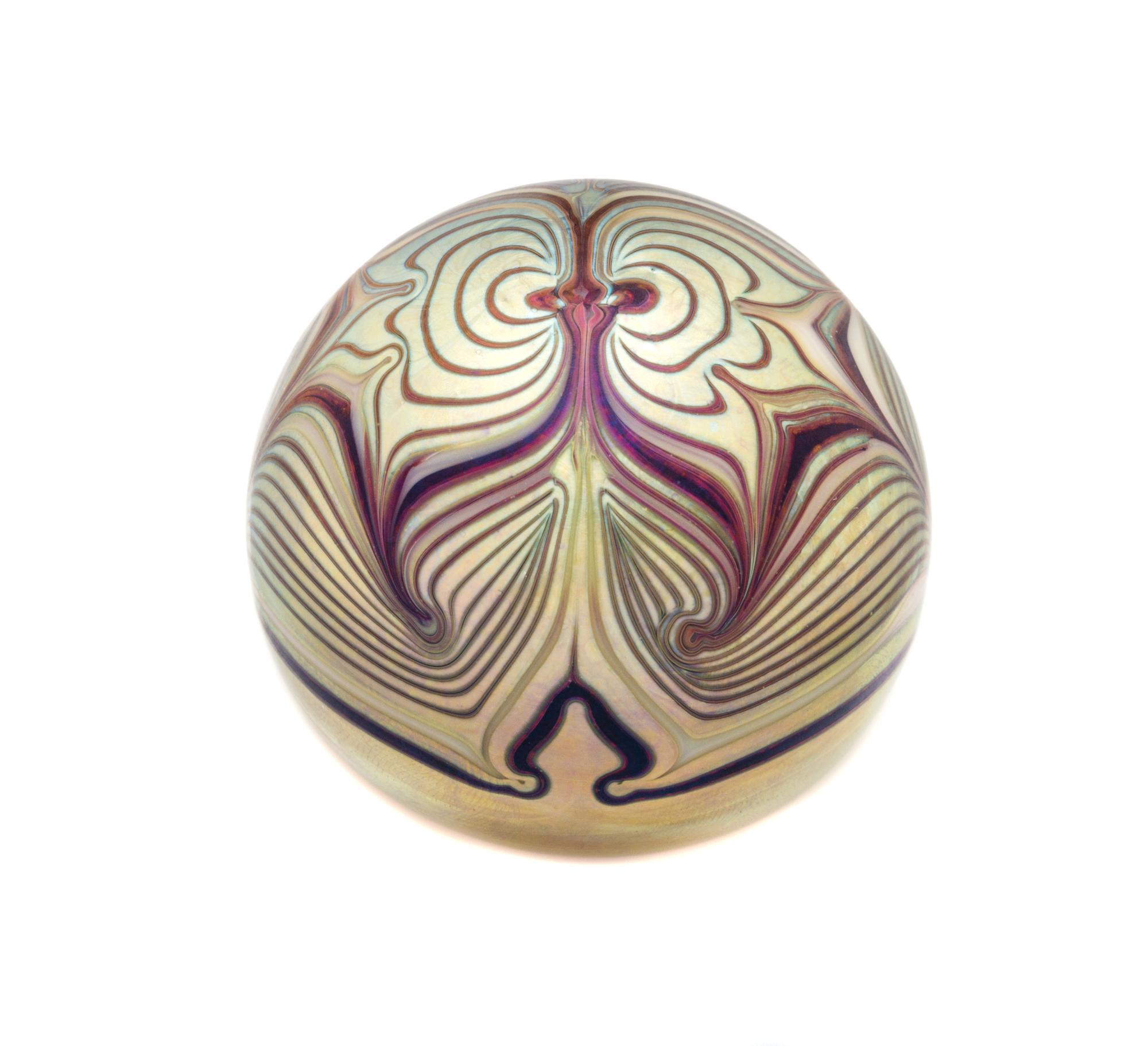 Orient & Flume, Chico, California, a gold butterfly miniature paperweight, 1976