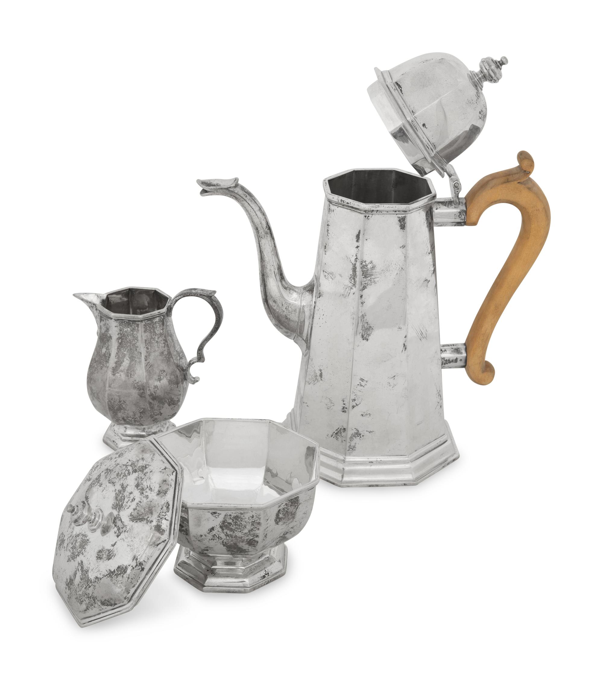 An English Silver Three-Piece Coffee Service