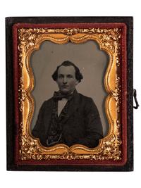 [EARLY PHOTOGRAPHY - SPORTS]. Sixth plate tintype of two South Otselic, NY baseball players posed with bat, with other portraiture, including: