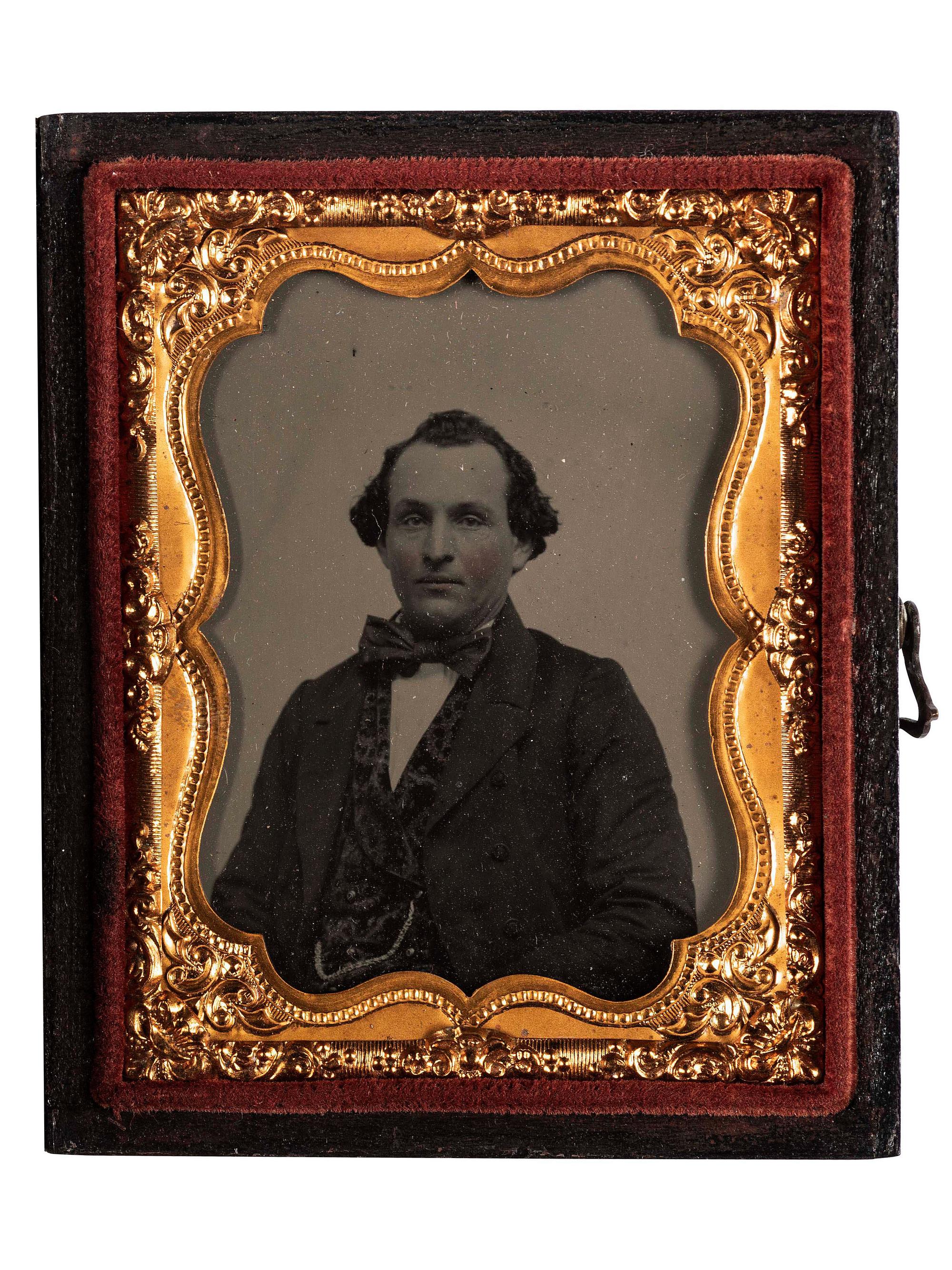 [EARLY PHOTOGRAPHY - SPORTS]. Sixth plate tintype of two South Otselic, NY baseball players posed with bat, with other portraiture, including: