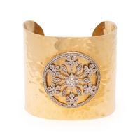 PHILLIPS FRANKEL, YELLOW GOLD AND DIAMOND CUFF BRACELET