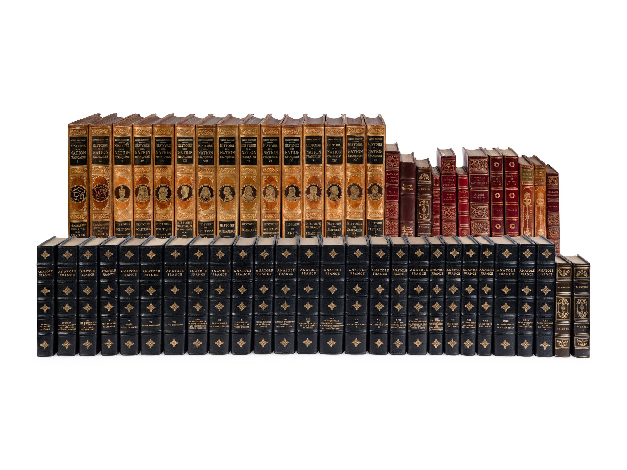 [BINDINGS]. A group of 13 French language works in 54 volumes, comprising: