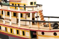 A Carved and Painted Wood Steamboat Model