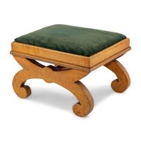 A Biedermeier Birch Foot Stool