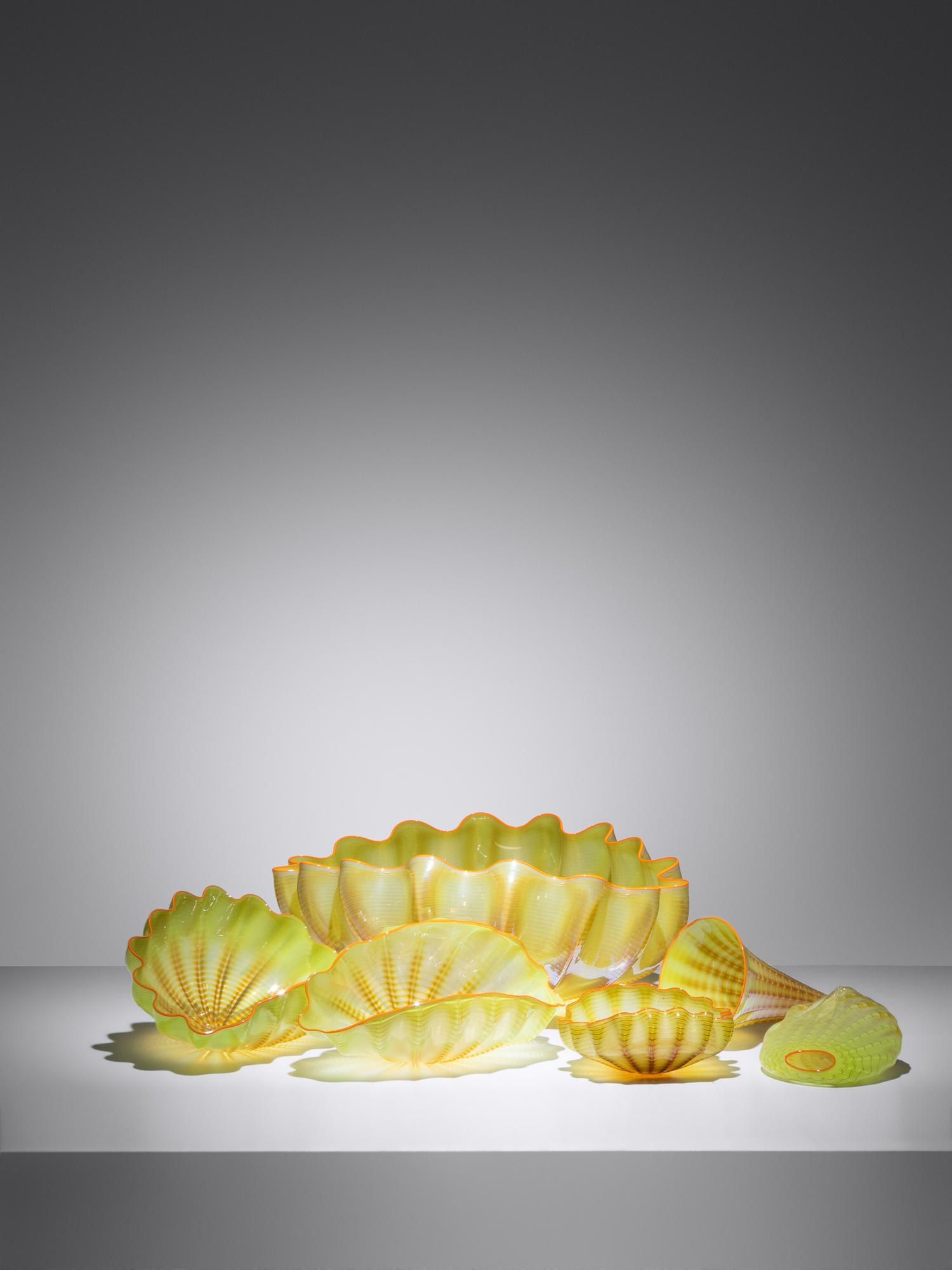 Yellow with Orange Lip Wrap Seaform Six-Piece Set, 2001