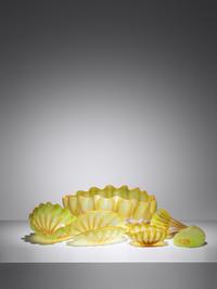 Yellow with Orange Lip Wrap Seaform Six-Piece Set, 2001
