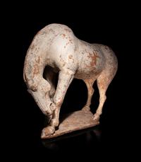 Three Chinese Pottery Equine Figures