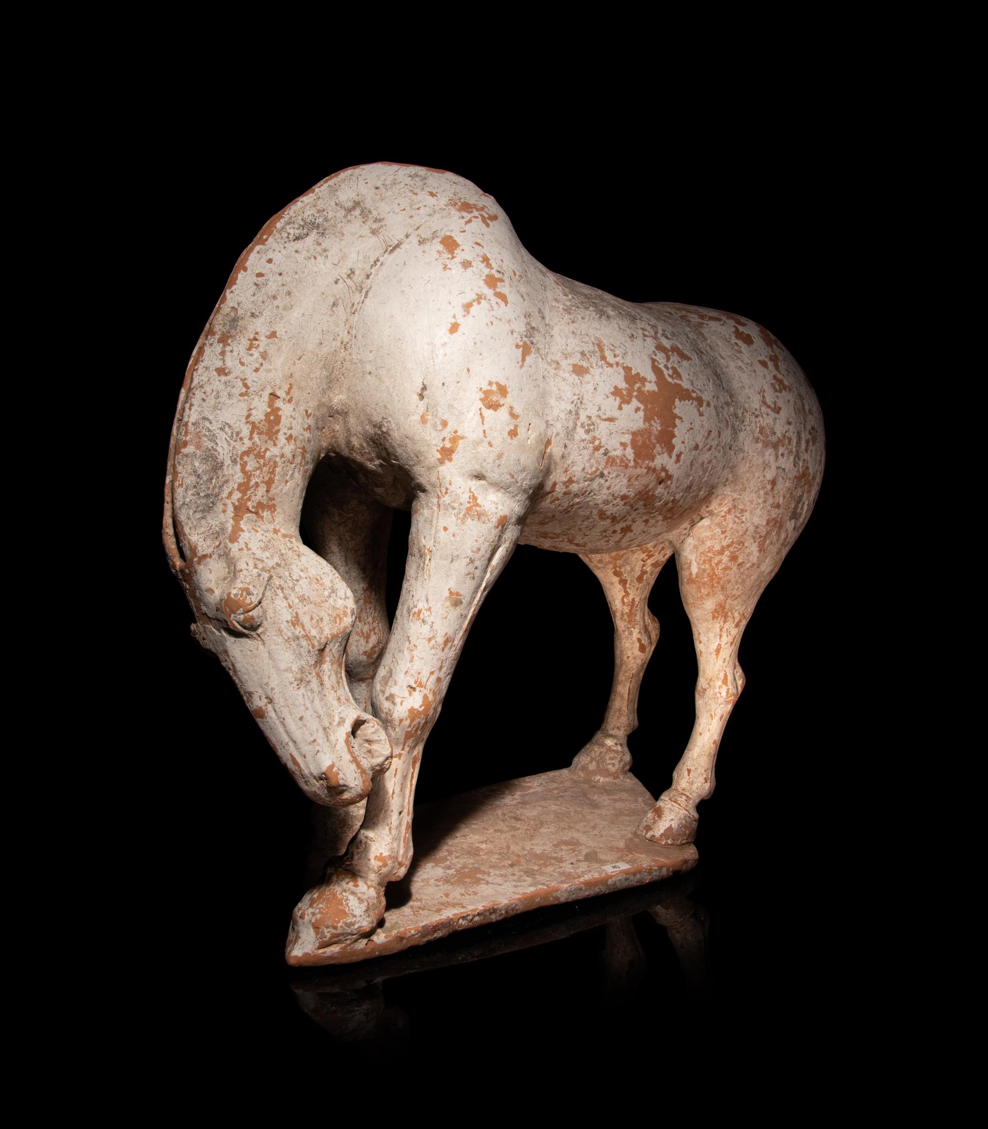 Three Chinese Pottery Equine Figures
