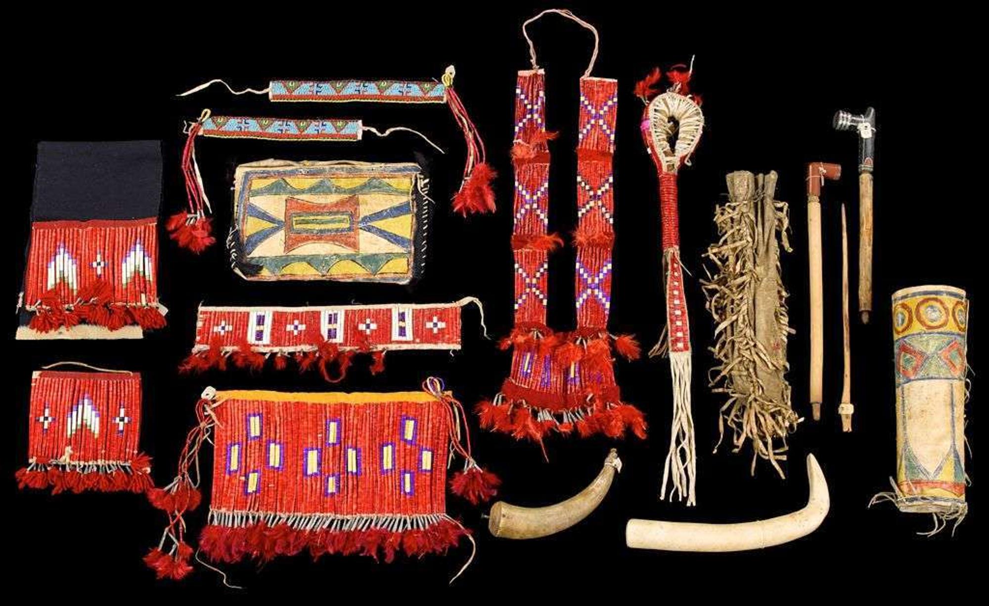 Collection of Sioux articles associated with Reuben Takes the Gun north and south dakota, first half 20th century