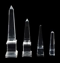 A Group of Four Glass Obelisks