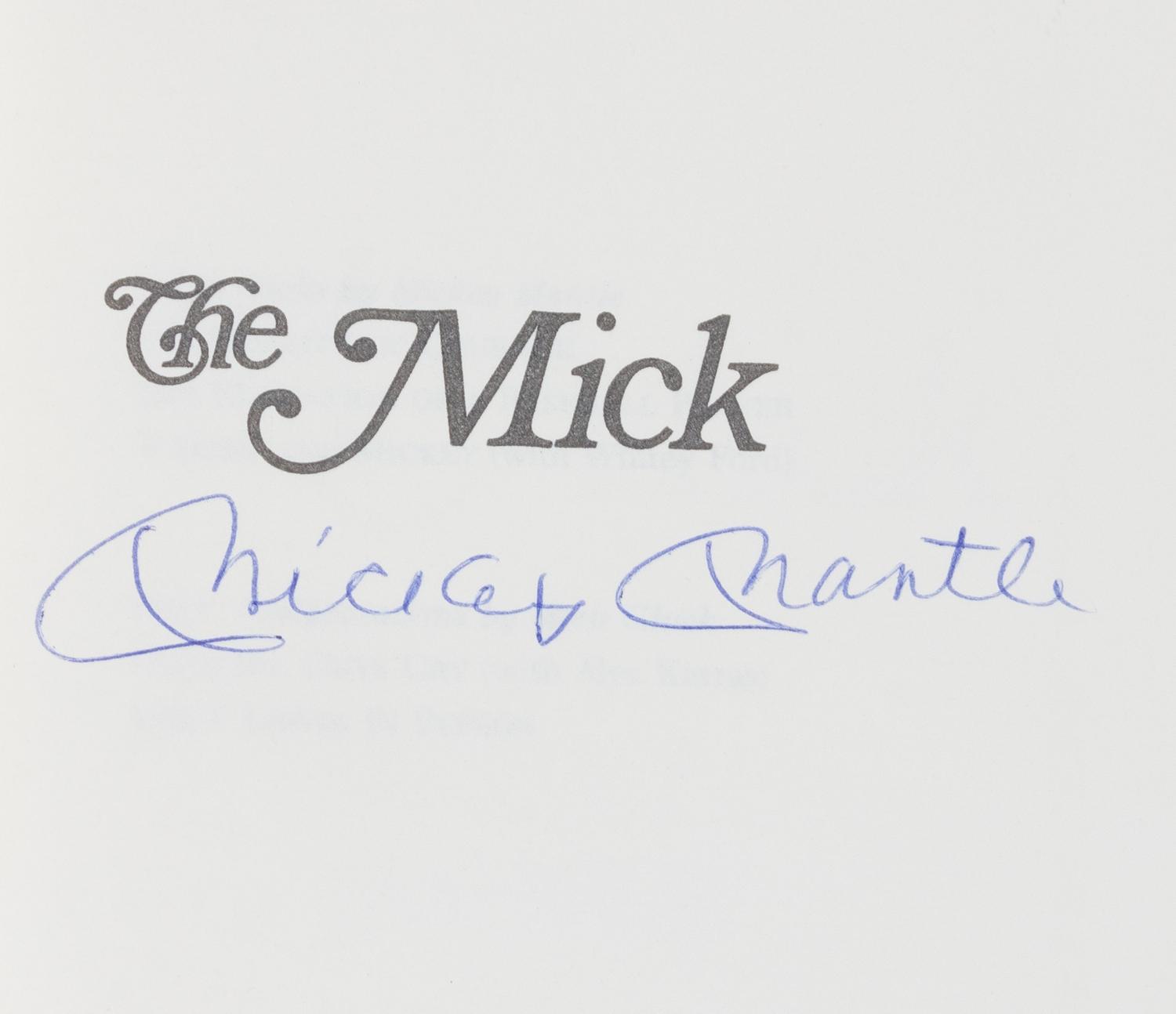 (BASEBALL) A group of three books signed by Major League baseball players, including one signed by Mickey Mantle.