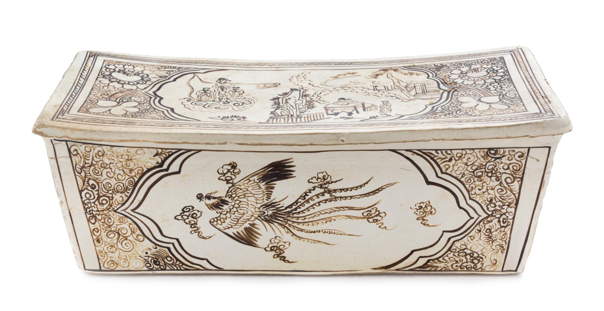 A Cizhou Stoneware Pillow Length 15 3/4 inches.