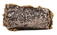 A Valentino Taupe Rosette and Sequin Evening Bag, 4.5" H x 8" W x 4.75" D; Strap drop: 5.5".