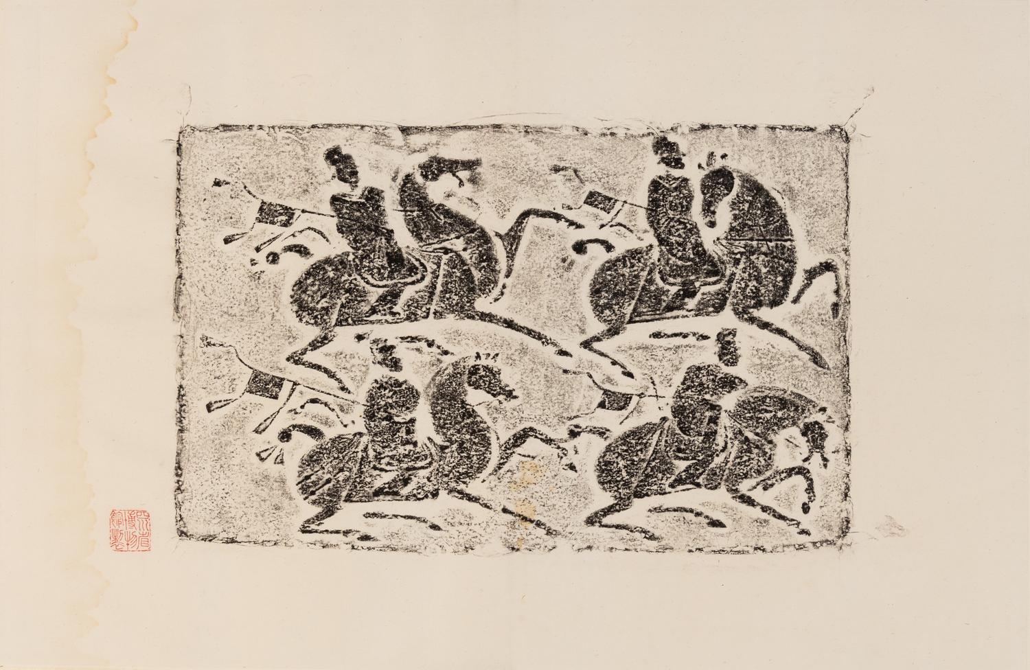 Twelve Chinese Rubbing of Han Tomb Tiles, 20th Century 近代 漢畫像磚拓片十二幅