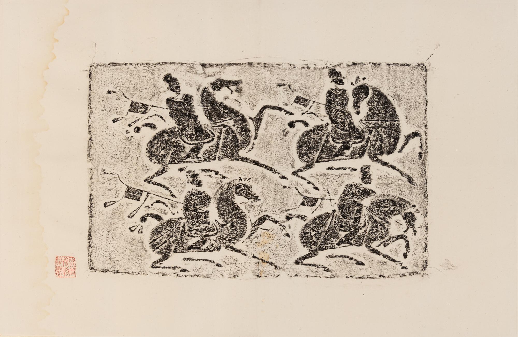 Twelve Chinese Rubbing of Han Tomb Tiles, 20th Century 近代 漢畫像磚拓片十二幅
