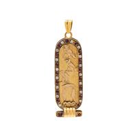 YELLOW GOLD, DIAMOND AND RUBY EGYPTIAN CARTOUCHE PENDANT