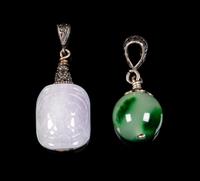 Two Chinese Jadeite Pendants