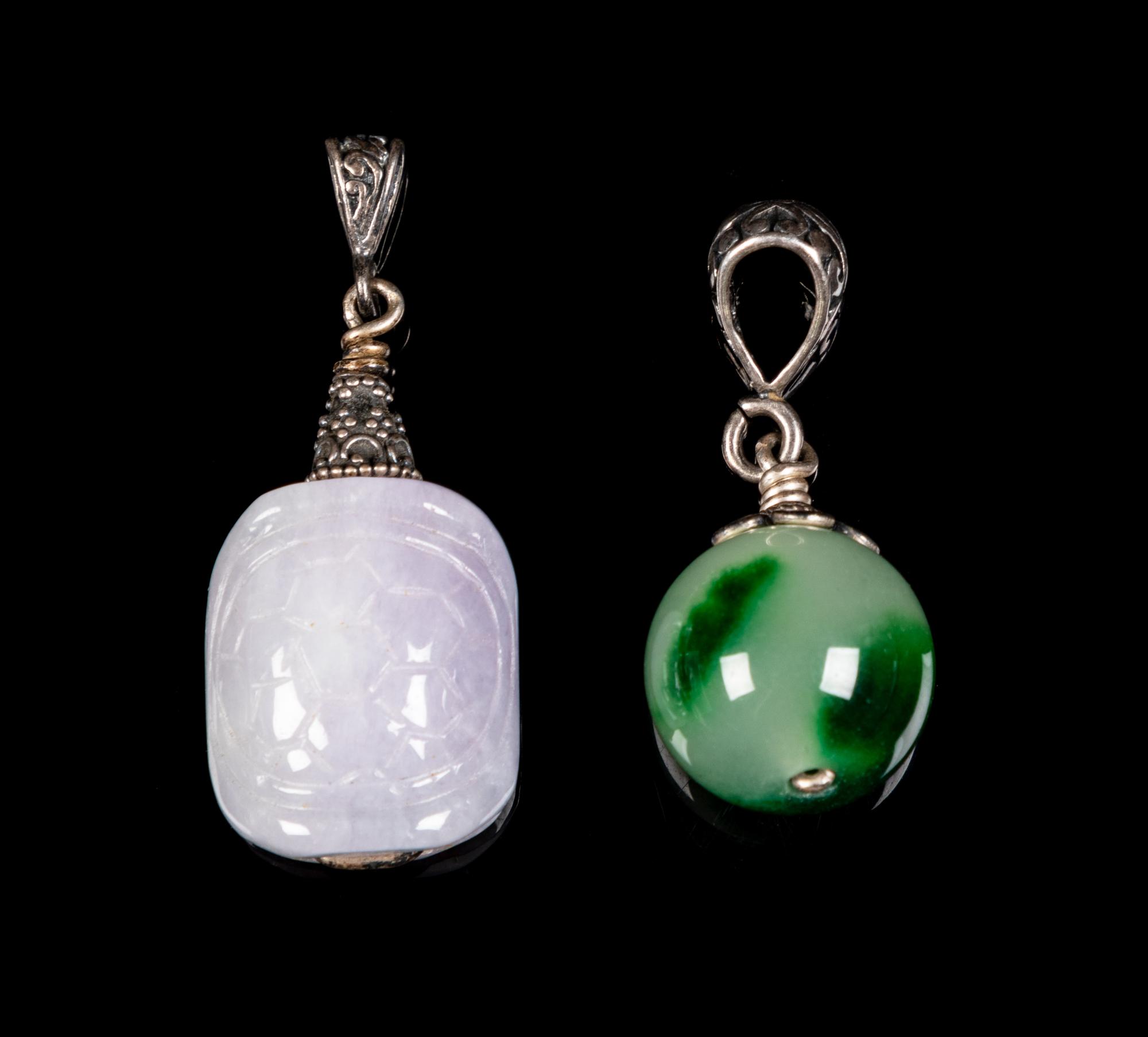 Two Chinese Jadeite Pendants