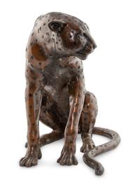 A Bronze Sculpture of a Cheetah